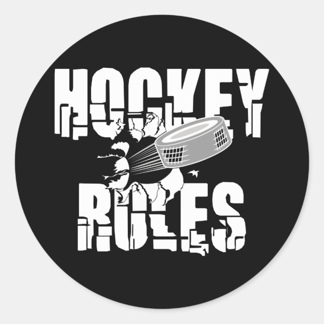 Hockey Rules Classic Round Sticker (Front)