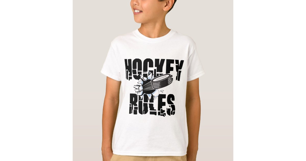Hockey Rules Kids TShirt Zazzle