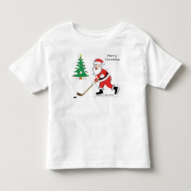 Hockey Santa Christmas Toddler T-shirt (Front)