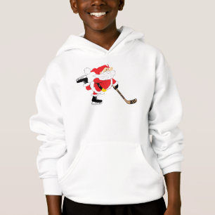 Hockey Santa Skating Christmas Hoodie