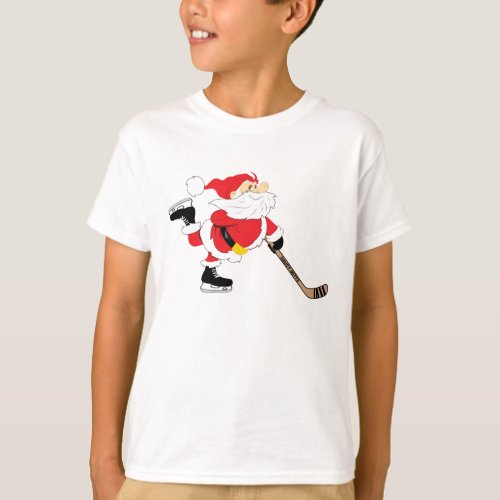Hockey Santa Skating Christmas Youth T_Shirt