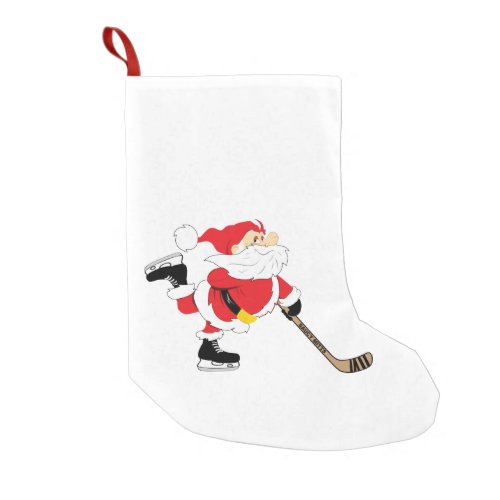 Hockey Santa Skating Stocking