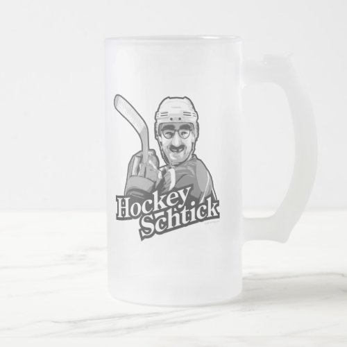 Hockey Schtick Frosted Glass Beer Mug