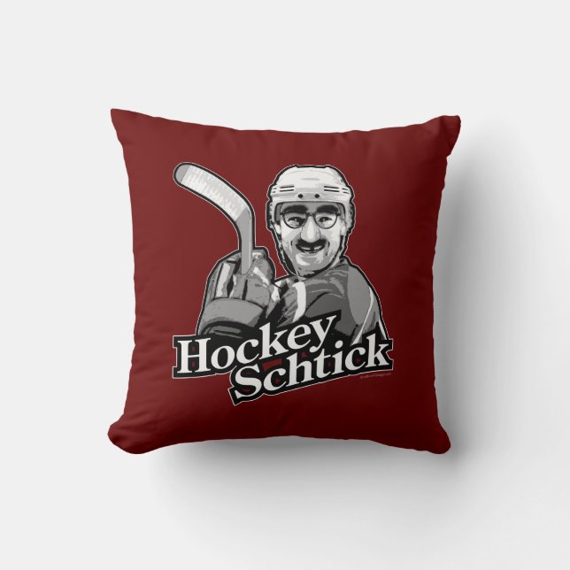 Hockey Schtick Throw Pillow (Front)