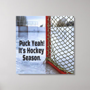 Hockey Season Ice Cold Funny Humor Puck Canvas Print