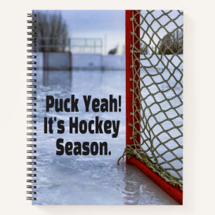 Hockey Season Ice Cold Funny Humor Puck Notebook