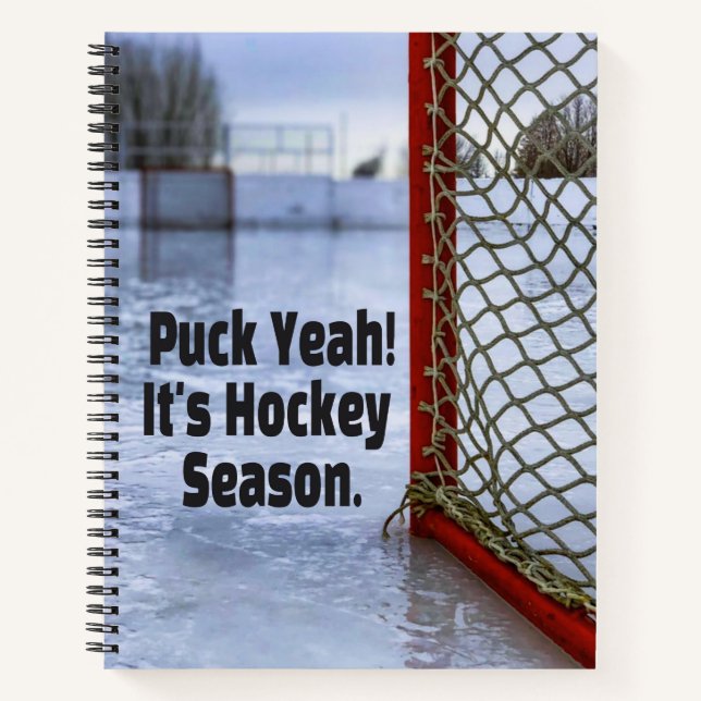 Hockey Season Ice Cold Funny Humor Puck Notebook (Front)