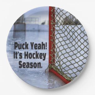 Hockey Season Ice Cold Funny Humor Puck Paper Plates