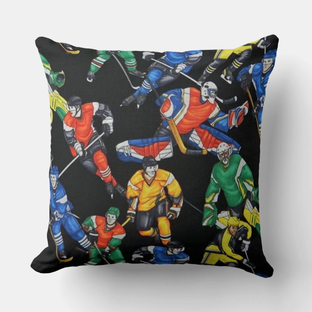 Hockey Season Ice Hockey Pattern Pillow (Front)