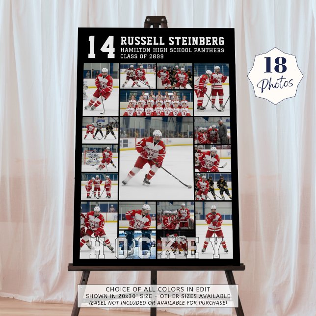 Hockey Senior Graduation 18 Photo Collage Foam Board (Creator Uploaded)