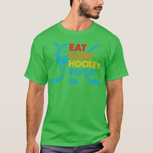 Hockey Shirt Eat Sleep Hockey Repeat Ice Hockey Sp