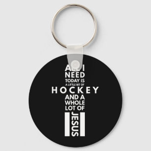 Hockey Shirt - Hockey And A Whole Lot Of Jesus Keychain