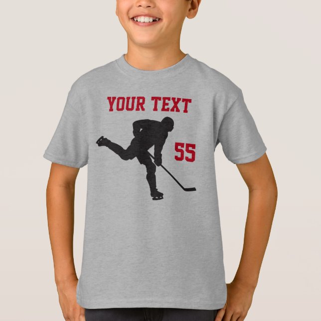 Hockey Shirt with Angry Hockey Puck and YOUR TEXT (Front)