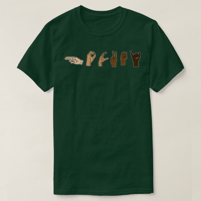 Hockey Sign Language Melanin Funny Sign Language T-Shirt (Design Front)