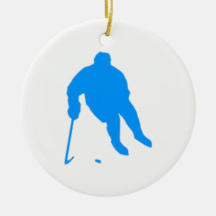 Hockey Silhouette Ceramic Ornament