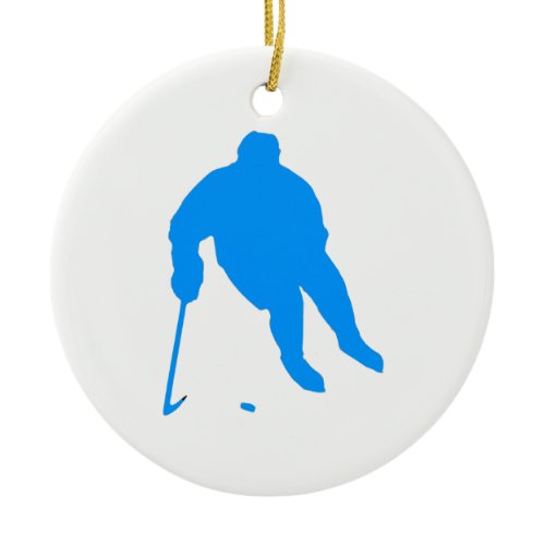 Hockey Silhouette Ceramic Ornament