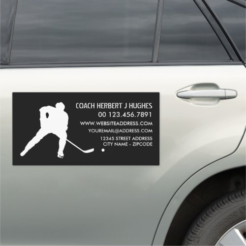 Hockey Silhouette Hockey Player Hockey Coach Car Magnet