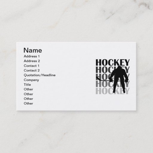 Customizable Hockey Silhouette T-shirts and Gifts Business Card