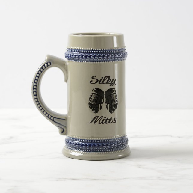 Hockey Silky Mitts Beer Stein (Left)