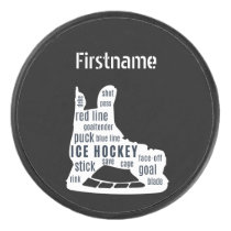 Hockey skate words - Black Personalized Ice Hockey Puck Hockey skate words - Black Personalized Ice Hockey Puck