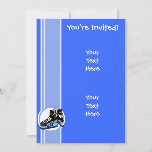 Hockey Skates Blue Invitation