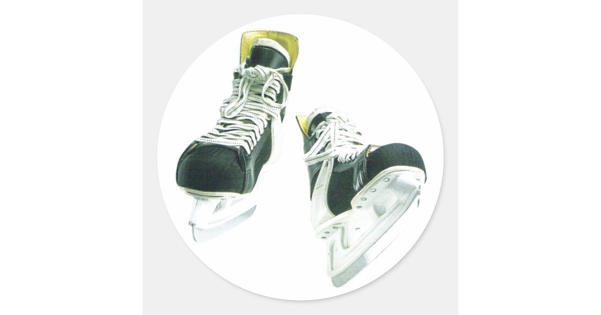 Hockey Skates Classic Round Sticker Zazzle