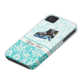 Hockey Skates; Damask Case-Mate iPhone Case (Bottom)
