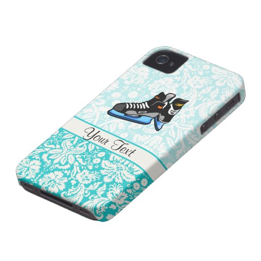 Hockey Skates; Damask Case-Mate iPhone Case (Bottom)