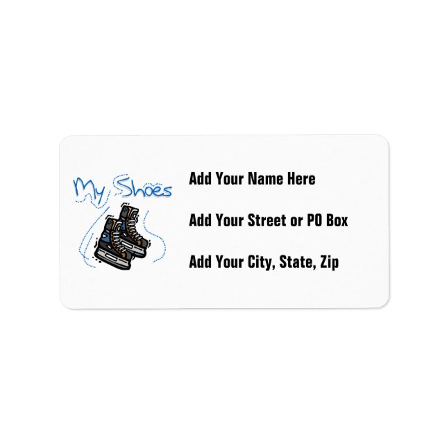 Hockey Skates My Shoes T-shirts and Gifts Label (Front)