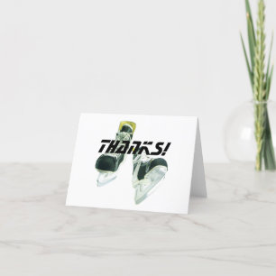Hockey Skates-Thanks! Letterpress Thank You Card