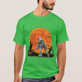 Hockey Skeleton Halloween Hockey Player Halloween  T-Shirt