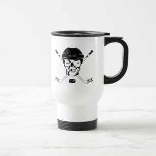 Hockey Skull and Sticks Travel Mug