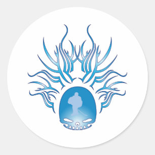 Hockey Skull Classic Round Sticker