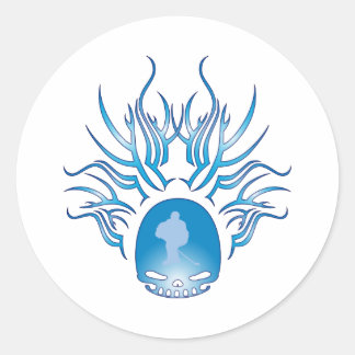Hockey Skull Classic Round Sticker