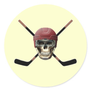 Hockey Skull Helm Classic Round Sticker