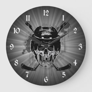 Hockey Skull Large Clock