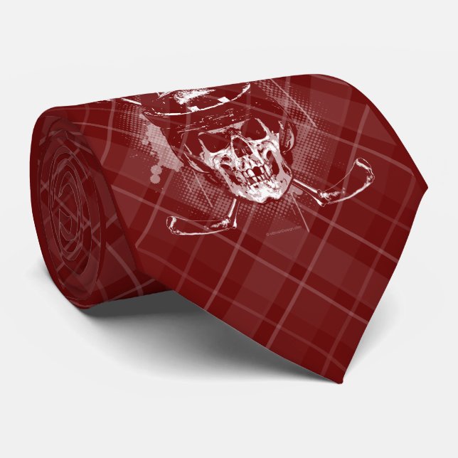 Hockey Skull Neck Tie (Rolled)