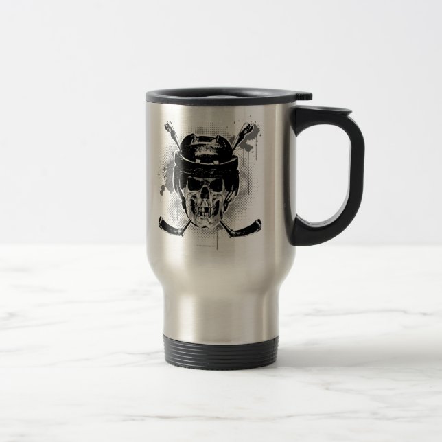 Hockey Skull Travel Mug (Right)