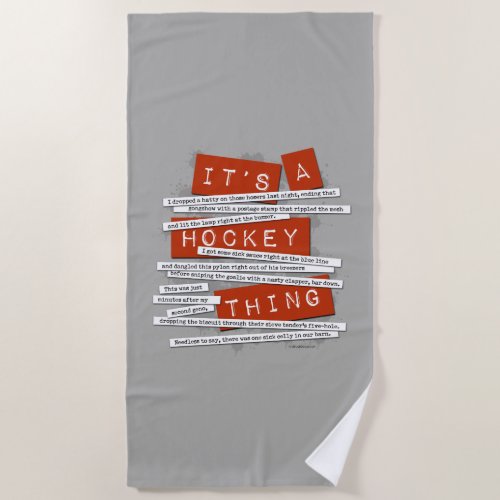 Hockey Slang Beach Towel