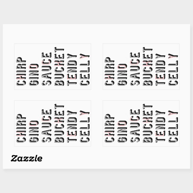 Hockey Slang - Chirp Gino Sauce Bucket Tendy Celly Rectangular Sticker (Sheet)