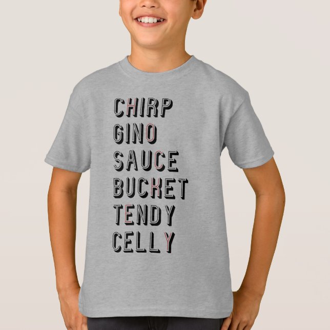 Hockey Slang - Chirp Gino Sauce Bucket Tendy Celly T-Shirt (Front)