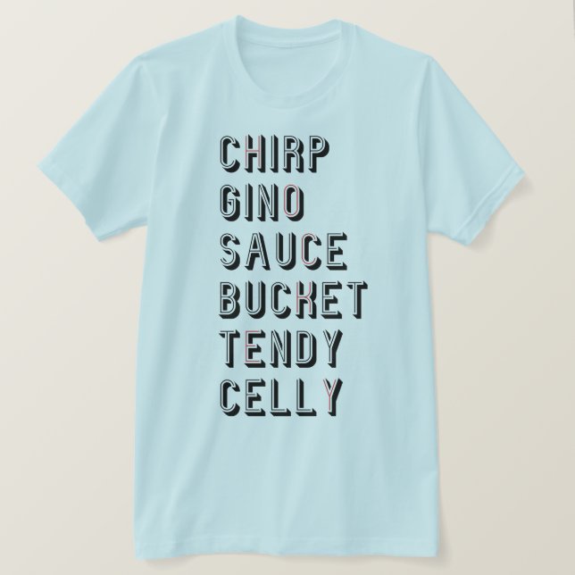Hockey Slang - Chirp Gino Sauce Bucket Tendy Celly T-Shirt (Design Front)