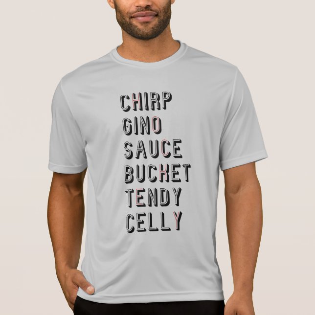 Hockey Slang - Chirp Gino Sauce Bucket Tendy Celly T-Shirt (Front)