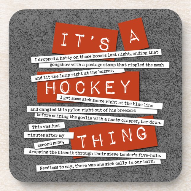 Hockey Slang Drink Coaster (Front)