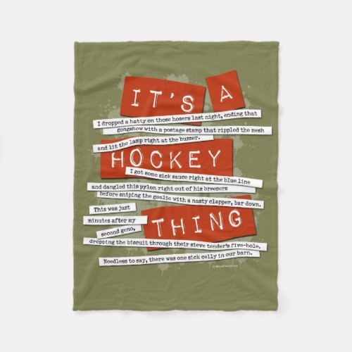 Hockey Slang Fleece Blanket