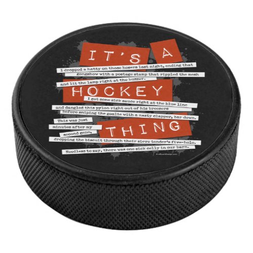 Hockey Slang Hockey Puck