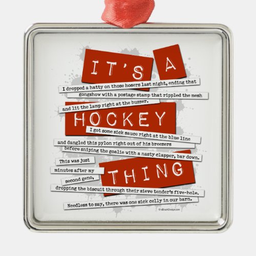 Hockey Slang Metal Ornament