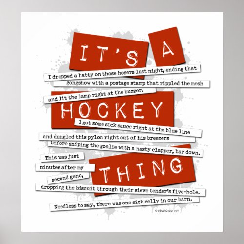 Hockey Slang Poster