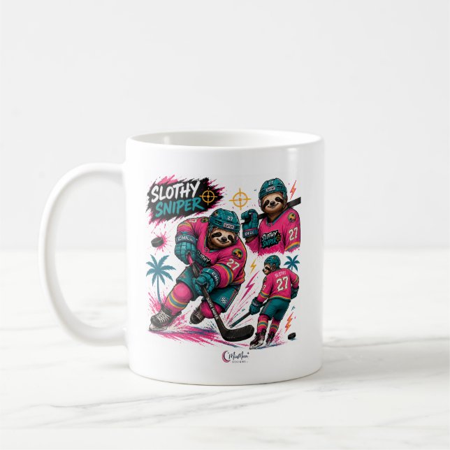 HOCKEY SLOTH SNIPER MUG (Left)
