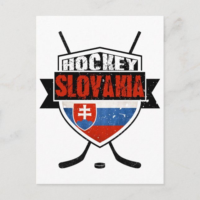 Hockey Slovakia Flag Design Postcard (Front)